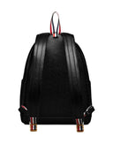 Thom Browne Multi Pocket Backpack W/ Rwb Stripe In Pebble Grain Leather