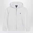 Polo Ralph Lauren White Zip Up Sweatshirt In Cotton Blend