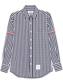 Thom Browne Dritto Fit Pc L/S Camicia con fascia da braccio Gg in popeline a quadri a quadretti