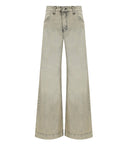K.K. Jeans beige a gamba larga