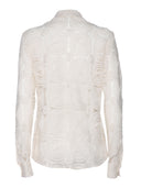 Mazzarelli Camicie Camicia En Tulle Avec Rose Ricamate