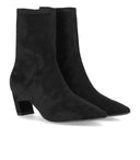 Ash Viva Black Suede Heeled Ankle Boot