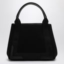 Balenciaga Small Black Cabas Bag In Canvas And Leather