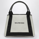 Balenciaga Cabas Bag Pequeño lienzo de algodón de crema