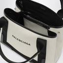 Balenciaga Cabas Bag Pequeño lienzo de algodón de crema