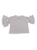 Magil T Shirt In Felpina Rigata Con Rouches