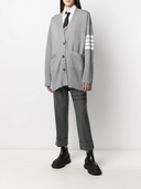 Thom Browne Exaggerated Fit V Neck Cardigan W/ 4 Bar Stripe In Fine Merino Wool