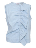 Mazzarelli Camicie Blusa aus Denim Barbara Con Rouge