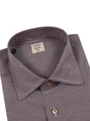 Mazzarelli Camicie Camicia In Cotone Oxford Marrone Slim Fit