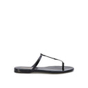 Saint Laurent Cassandra Leather Flat Sandals
