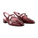 Peche sandales carel en cuir bordeaux