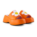 Flower Sandals Carel Leather Orange