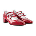 Kina 24 bombas de cuero carel rojo