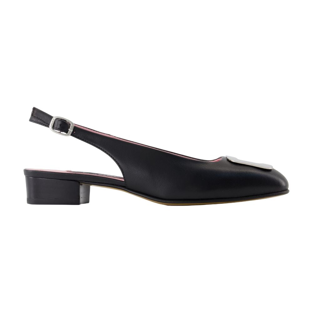 Coquelicot Flat Shoes Carel Leather Black