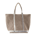 Cabas L Shopper Bag Vanessa Bruno Linen Grey