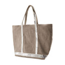 Cabas L Shopper Bag Vanessa Bruno Linen Grey