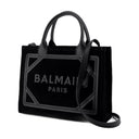 B Army Small Shopper Bag Balmain Leather Black