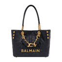 1945 zachte kleine shopper tas balmain leer zwart