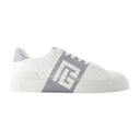 Zapatillas B Court Balmain Piel Blanco/Gris