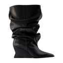 Botines Cuña Balmain Piel Negro