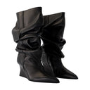 Botines Cuña Balmain Piel Negro