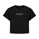 Vintage print gewas T -shirt balmain katoen zwart