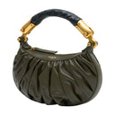 Ebene Mini Bag Balmain Leather Green