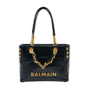 1945 Small Shopper Bag Balmain Leather Black