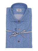 Mazzarelli Camicie Camicia Elasticizzta Celeste Melange