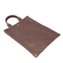 La Rose La Rose Leather Shopping Bag Dark Brown