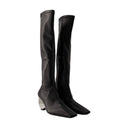 Botas circulares Courreges de cuero sintético negro