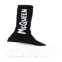Tread Slick Sneakers In Black And White Fabric