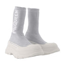 Treban Slick Sneakers i silver och vitt tyg