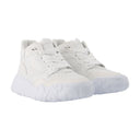Nieuwe hof sneakers in wit en zilverleer