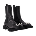 Ankle Boots With Studs In Black Leather
