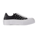 Oversize Sneakers In Black & Silver Leather