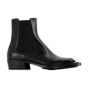 Boxcar Boots In Black/Silver Leather