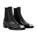 Boxcar Boots In Black/Silver Leather