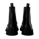 Bottes de cheville punk ouvrier Alexander McQueen Cuir noir / blanc