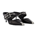 Oversized sandalen Alexander McQueen zwart/zilver leer
