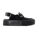 Mount Slick Sandals Alexander Mcqueen Black/Silver Leather