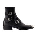 Botas de tobillo punk Alexander McQueen Black/Plata
