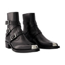Botas de tobillo punk Alexander McQueen Black/Plata