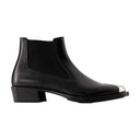 Chelsea -laarzen Alexander McQueen Leather Black/ Silver