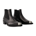 Chelsea -laarzen Alexander McQueen Leather Black/ Silver