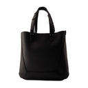 La bolsa de comprador mediana de borde Alexander McQueen Leather Black