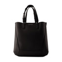 La bolsa de comprador mediana de borde Alexander McQueen Leather Black