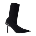 Botas de tobillo punteadas Alexander McQueen Leather Black