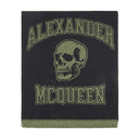 Varsity Skull Logo Scarf Alexander Mc Queen Wool Black