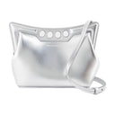 La Mini Pesta Piatta Alexander Mc Queen Leather Silver
